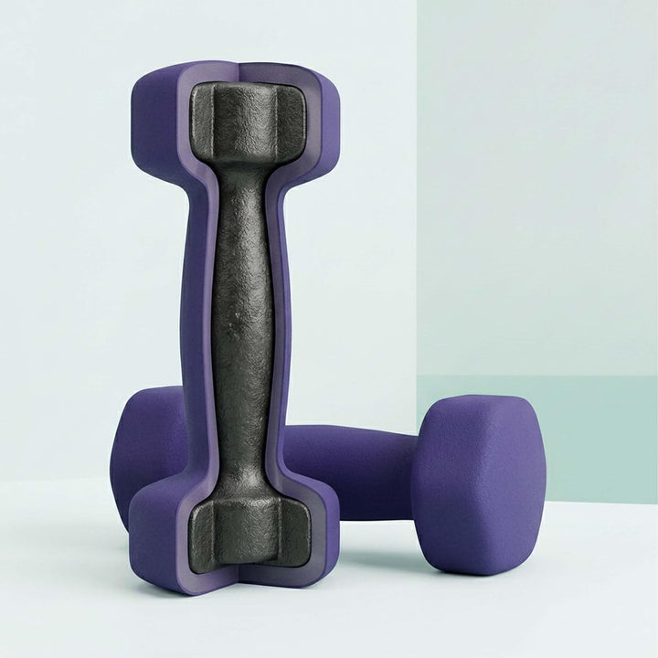Relaxdays Hanteln 2er Set, Gusseisen, kg, beschichtet, rutschfest, Aerobichanteln, Home Workout, Kur