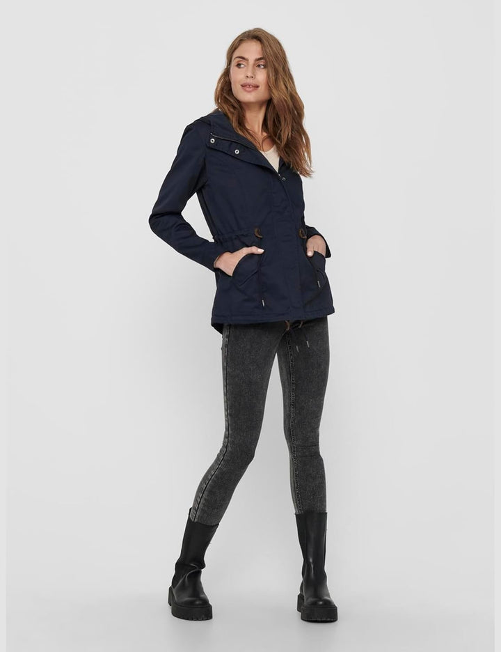 ONLY Female Jacke Leinen Parka XS Blue Graphite, XS Blue Graphite