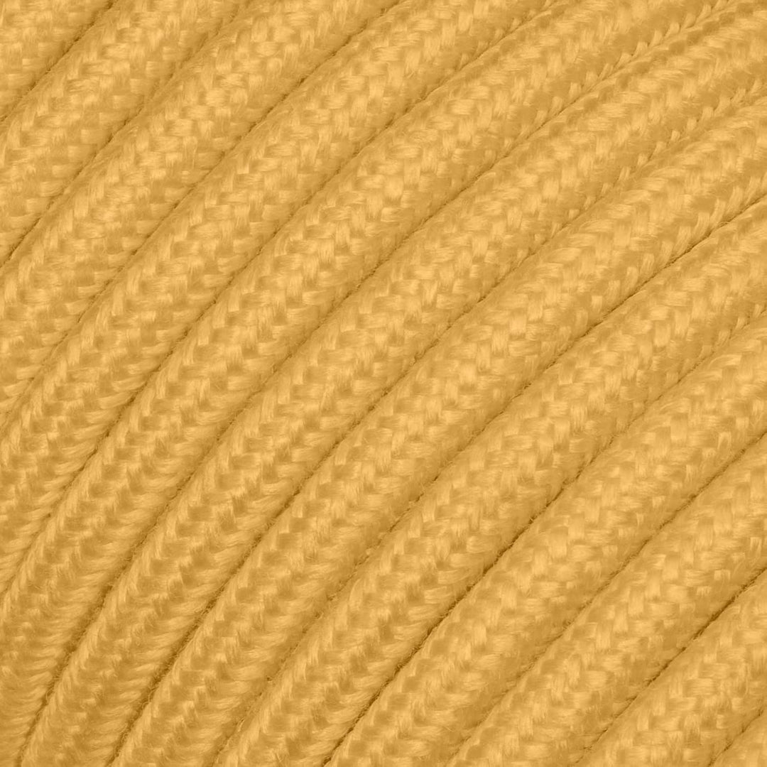 Textilkabel für Lampe, Stoffkabel 3-adrig (3x0,75mm²), Gold - 100 Meter 100 Meter Gold, 100 Meter Go