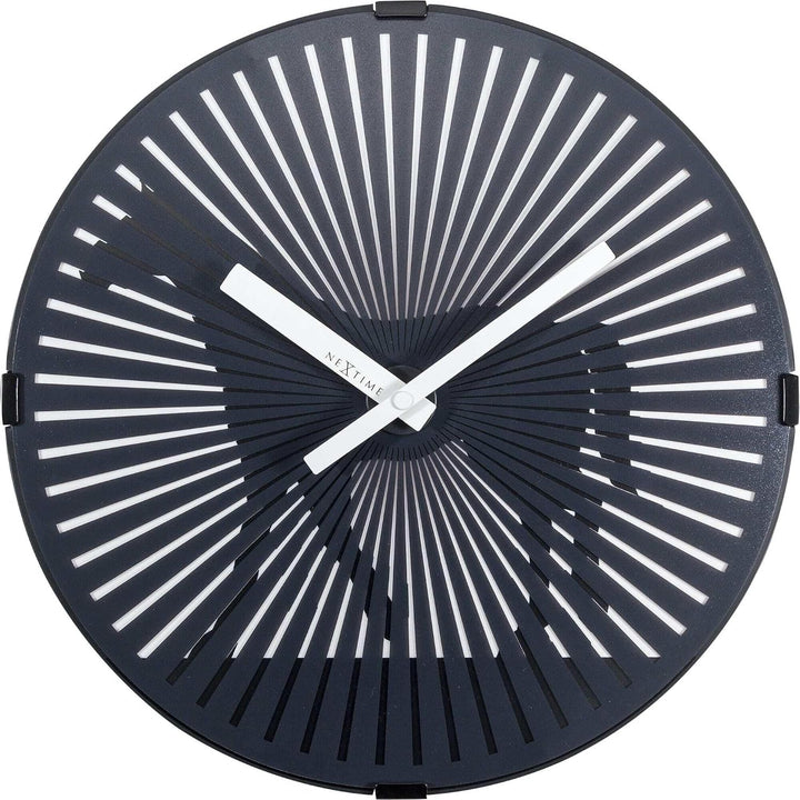 NeXtime Designer Wanduhr Walking Horse, mit optischer Illusion - Pferd läuft, 3218 Schwarz 30 x 7 x