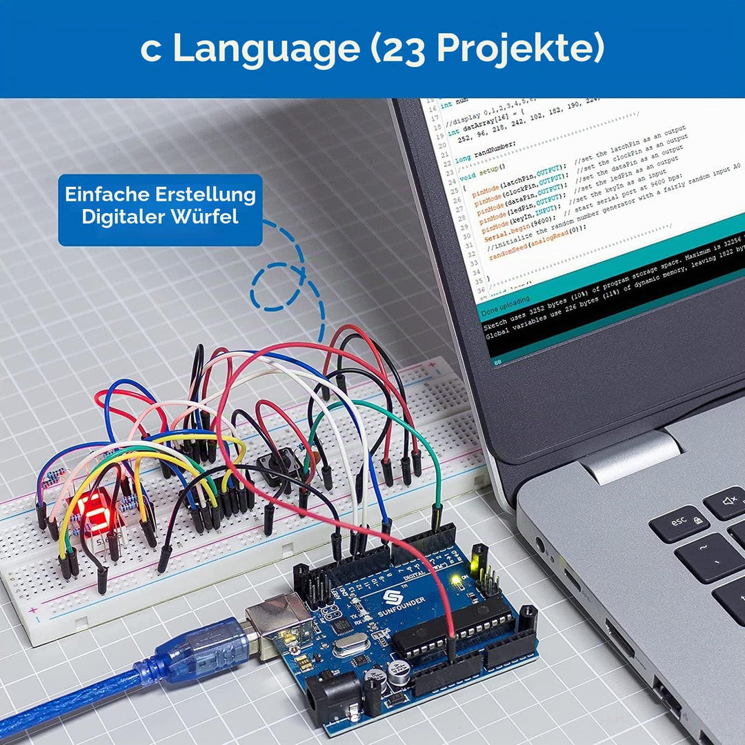 SUNFOUNDER Project Complete Starter Kit Kompatibel mit Arduino UNO R3 Arduino IDE/Scratch Codingmit