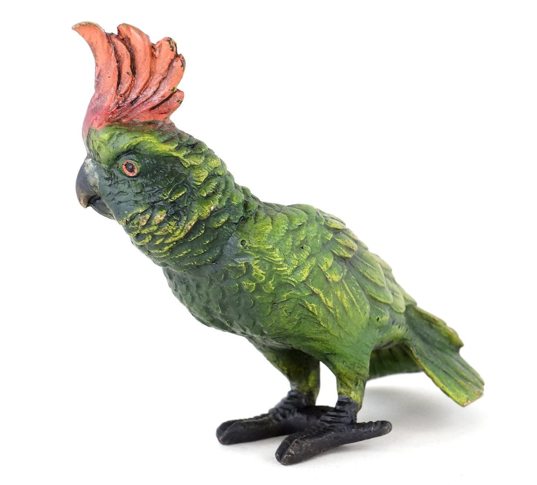 Wiener Bronze - Kakadu - Papagei - handbemalte Vogelskulptur - authentische Tierfigur - Dekostatue -