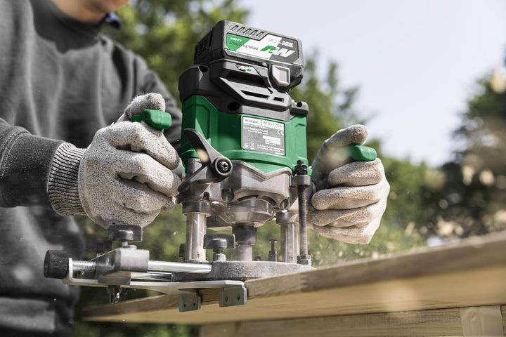 HiKOKI Akku-Oberfräse M3612DA (36V, Spannzange Ø 8/12 mm, 50 mm Hubhöhe, Brushless, Soft-touch, LED,