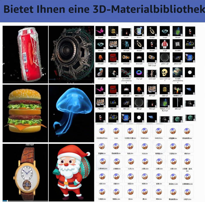 Hologramm Projektor,Missyou 85CM 3D Hologramm Projektor und 700 Videotheken, HD LED 2000*1444PX Reso