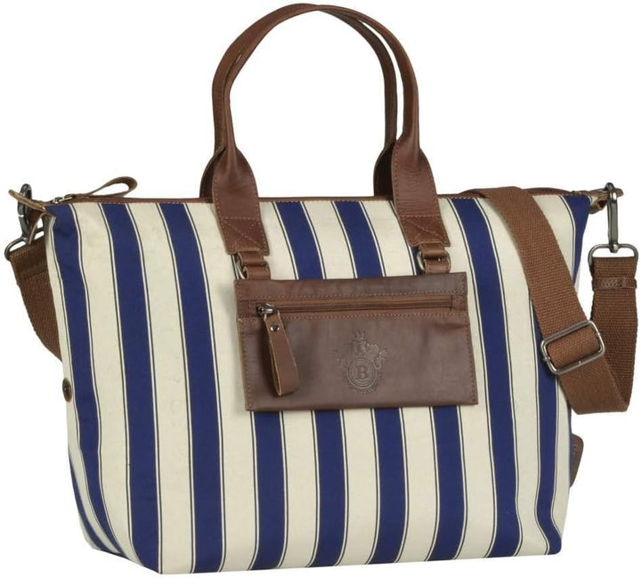 Berba Shopper Damen 2in1 Handtasche Umhängetasche Navy Striped