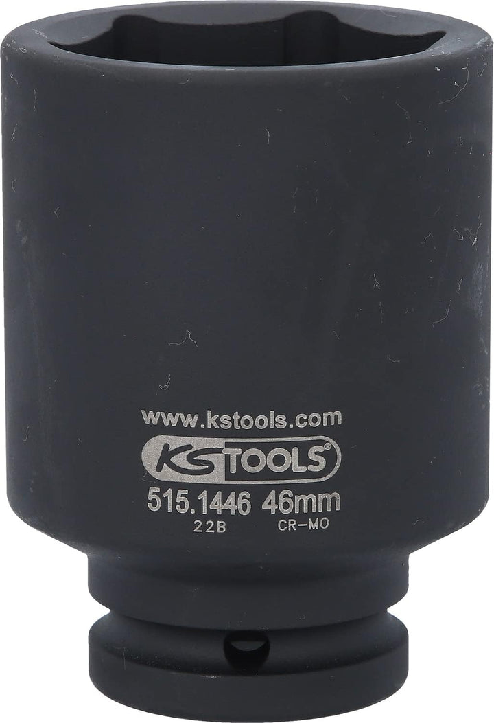 KS Tools 515.1446 3/4" Sechskant-Kraft-Stecknuss, lang, 46mm 46 mm, 46 mm