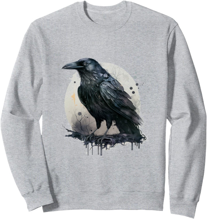 Schwarze Krähe bei Vollmond Sweatshirt