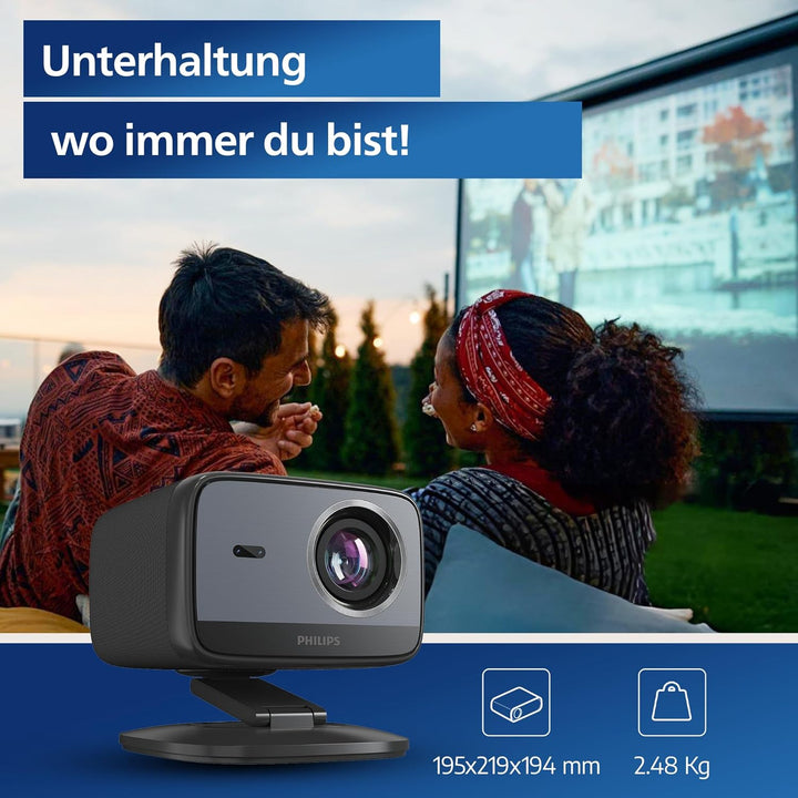 Philips Neopix 450 Smart, 4K-Videoprojektor, Google TV, Native Auflösung 1080p, 500 ANSI-Lumen, Wi-F