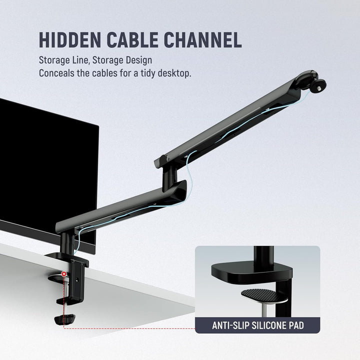 NEEWER Mikrofonständer Boom Arm, Low Profil Microphone Halter, Tischhalterung mit Kugelkopf 3/8Zoll