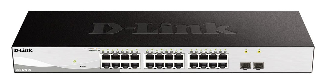 D-Link DGS-1210-26/E 26-Port Gigabit Smart Switch (24 x 10/100/1000 Mbit/s Base-T-Ports und 2 x 100/