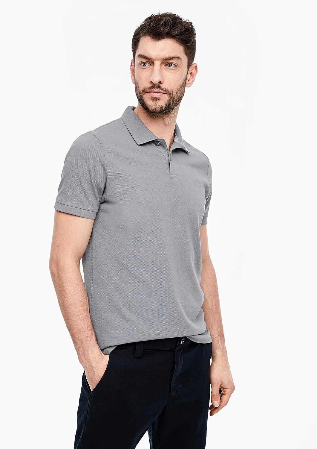 s.Oliver Herren Polohemd, Grau
