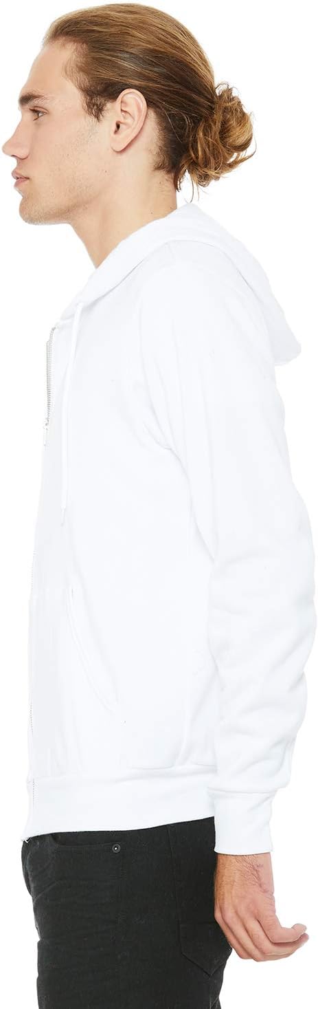 Bella 3739 Unisex Fleece Fleece Full Zip Hoodie M Weiss, M Weiss