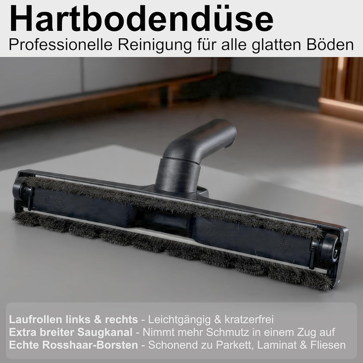 DeClean Parkettdüse 35mm – Hartbodendüse passend für Bosch, Kärcher, Siemens, Samsung - Naturhaar St
