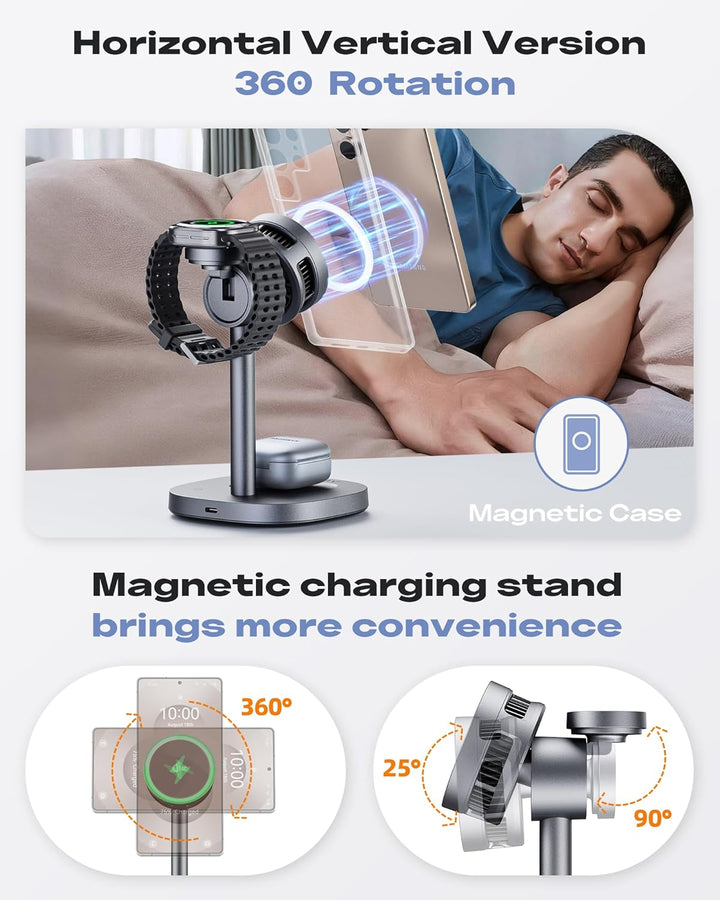 3 in 1 Induktive Ladestation für Samsung, 15W Wireless Charger mit TEC-Kühlung, Magsafe-Ladegerät fü