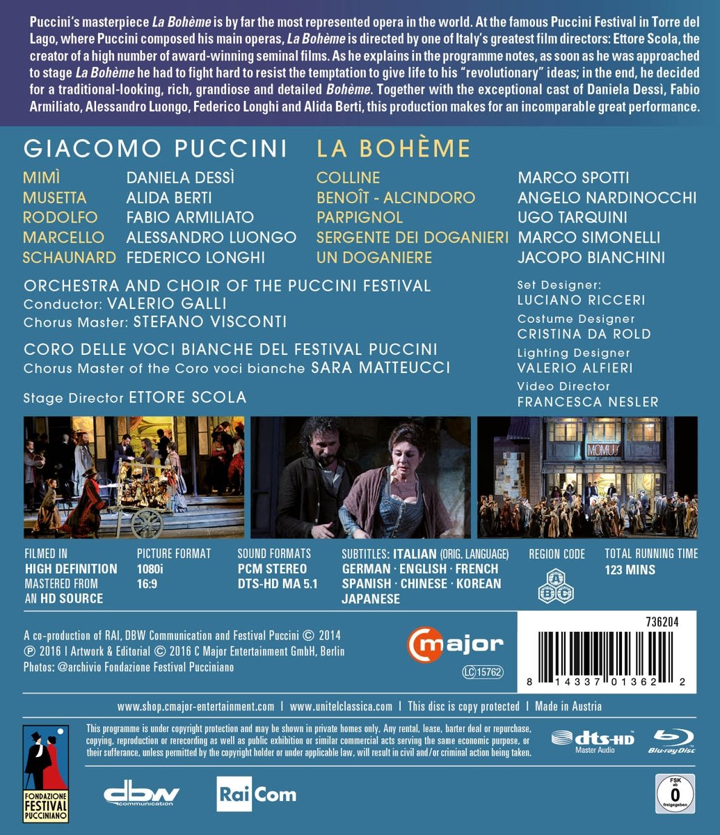 Puccini: La Boheme, Blu-ray