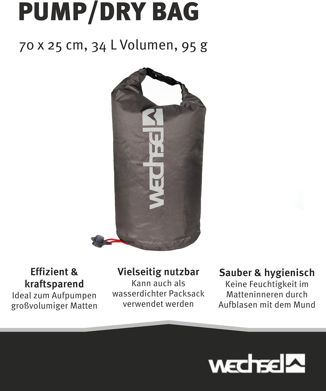 Wechsel Tents Pump/Dry Bag - Pumpsack zum Aufpumpen von Isomatten und Wasserdichter Packsack