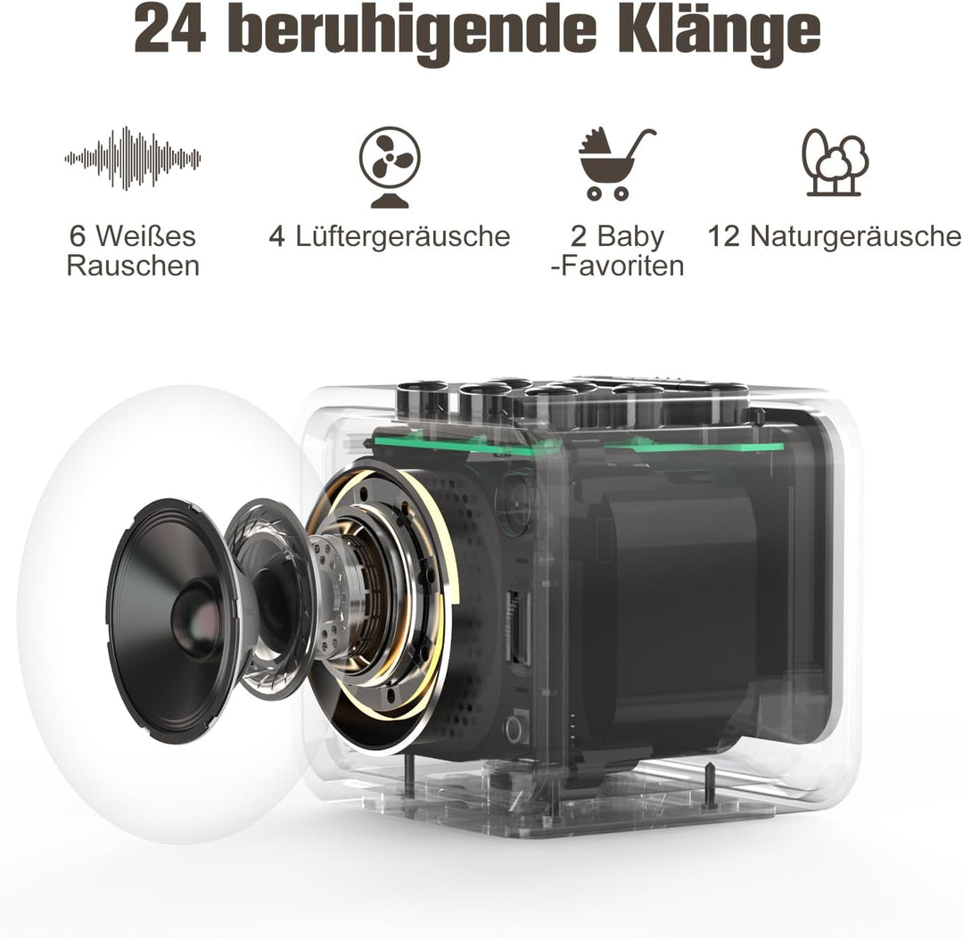 REACHER Radiowecker für das Schlafzimmer, Digitale FM Radiouhr mit Weissrausch-Soundmaschine, 9 Alar