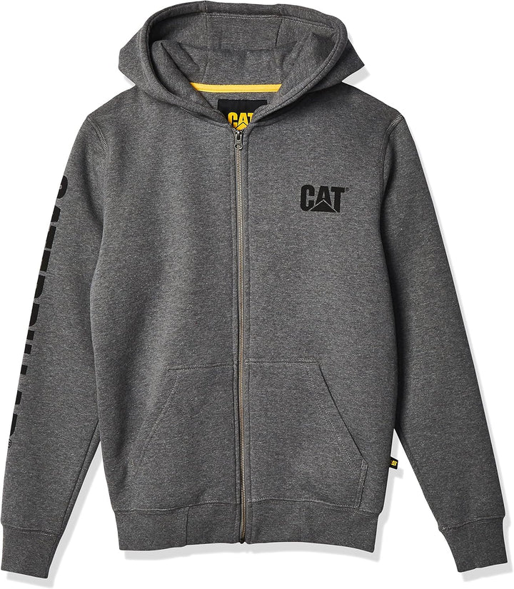 CAT Herren Kapuzenpullover mit Durchgehendem Reissverschluss und Vordertaschen, Ikonischem Workwear-