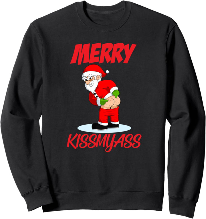 Merry Kissmyass Christmas Lustiger Weihnachtsmann Xmas Sweatshirt