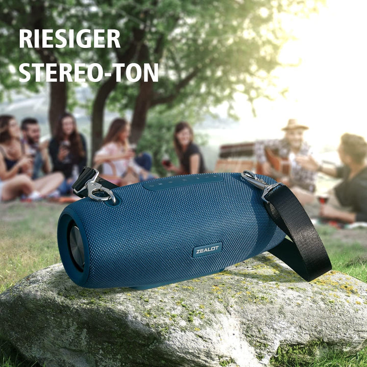 ZEALOT Bluetooth Lautsprecher,Tragbarer Bluetooth Box,60W,BassUp Technologie,Stereo Laut,EQ,IPX5 Was