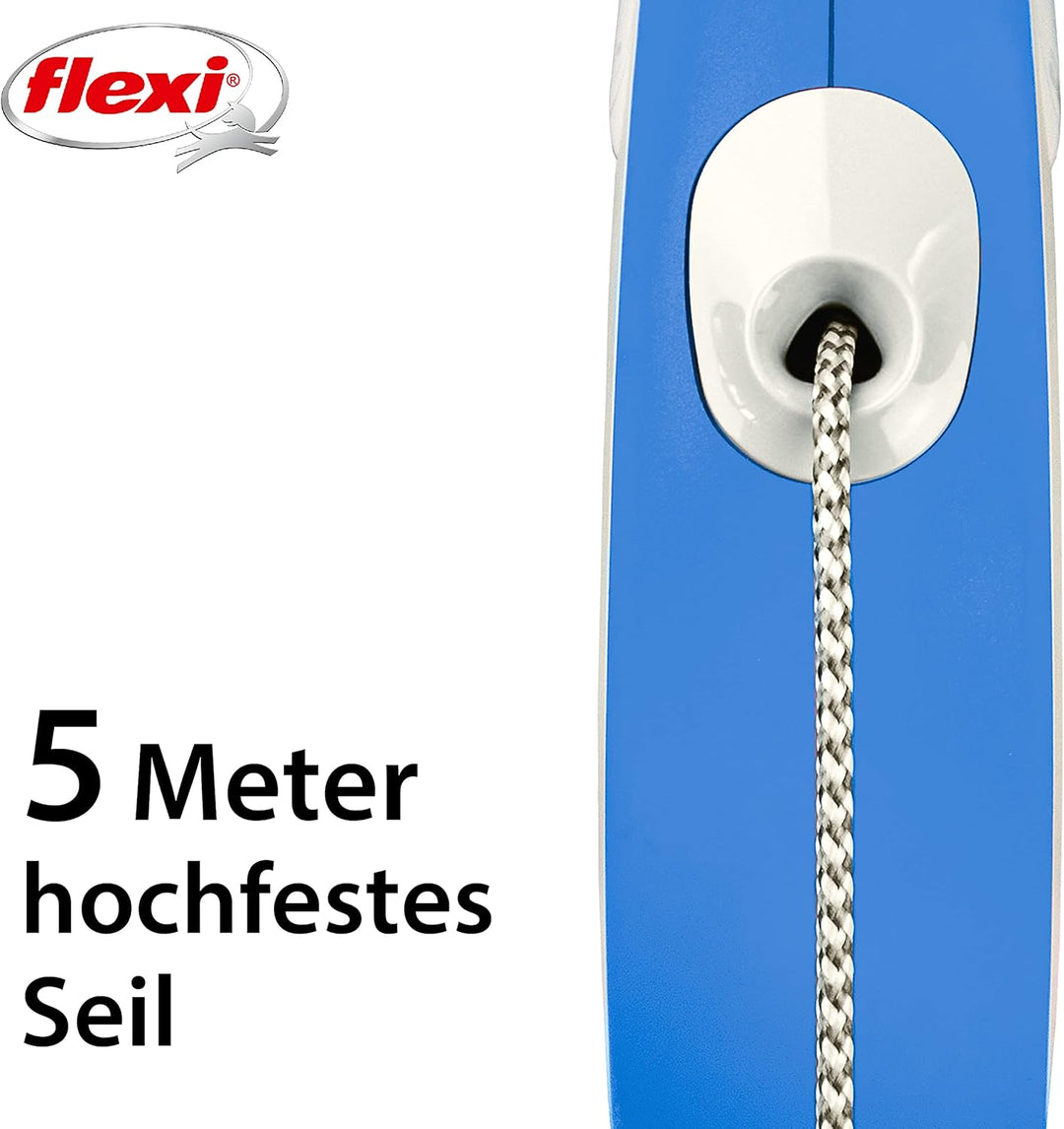 Flexi Leine New Comfort, Hundeleine Katzenleine Rollleine, Blau, M 20kg / 5m Seil Blau M 20kg / 5m S