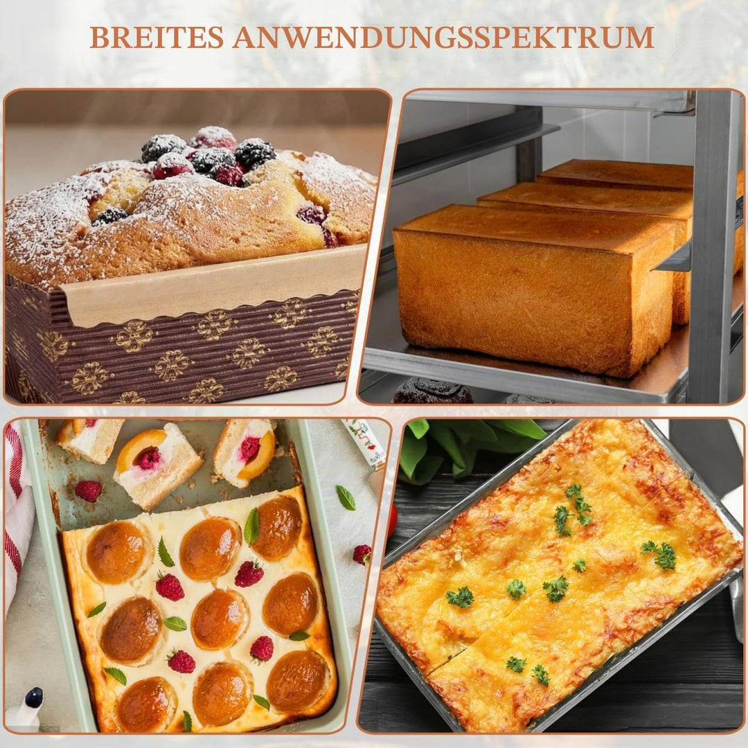 Gatuida Kastenform Kuchen Papier: 25 Stück Backform Kastenform 15 cm Toastbrot Brotbackform für Kuch
