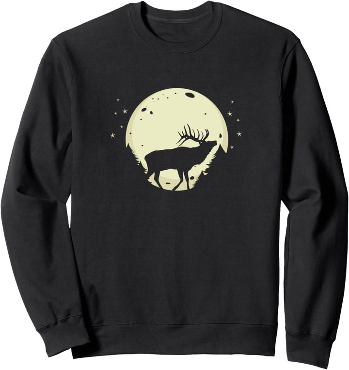 Mystischer Vollmond und davor ein prachtvoller Hirsch Sweatshirt