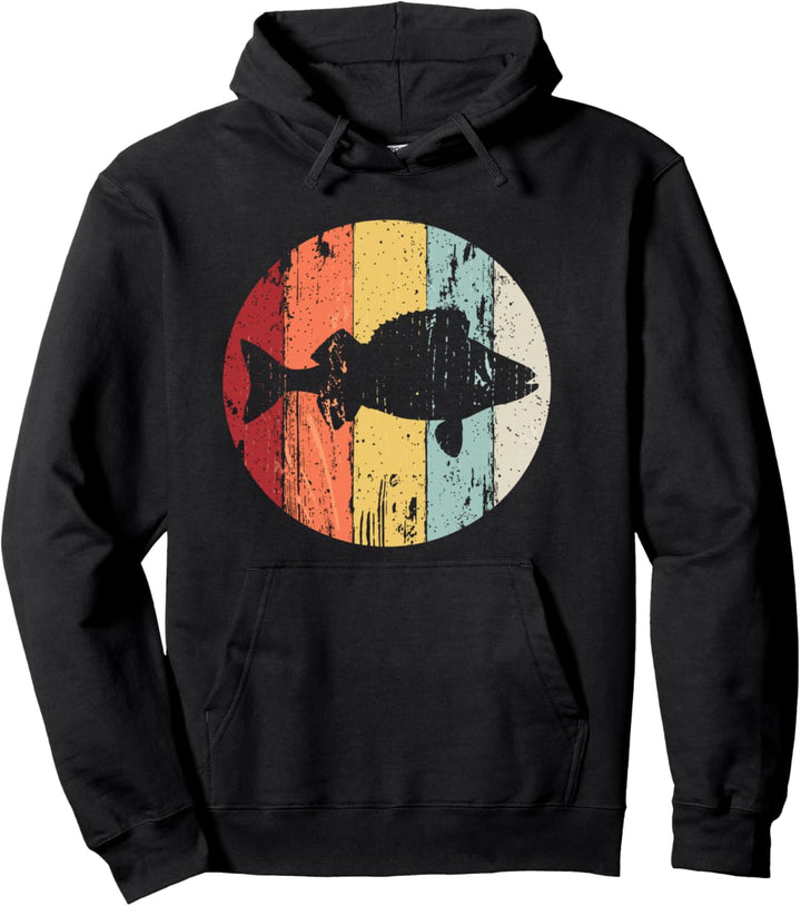 Angler Geschenk im retro vintage Design mit Barsch Pullover Hoodie