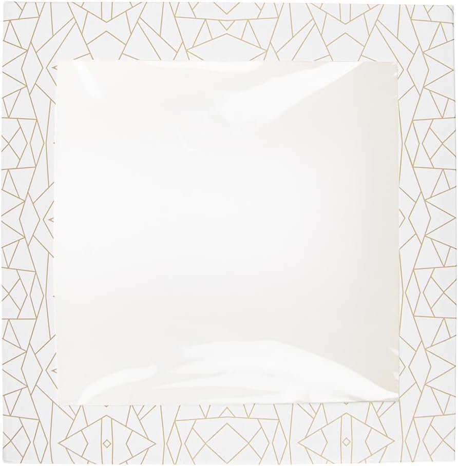 50 Stück Konditorschachteln mit Fenster 'Thepack' 250 g/m2 + Opp, 24 x 24 x 12 cm, Weiss, Nano-Mikro