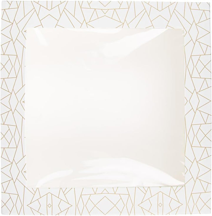 50 Stück Konditorschachteln mit Fenster 'Thepack' 250 g/m2 + Opp, 24 x 24 x 12 cm, Weiss, Nano-Mikro