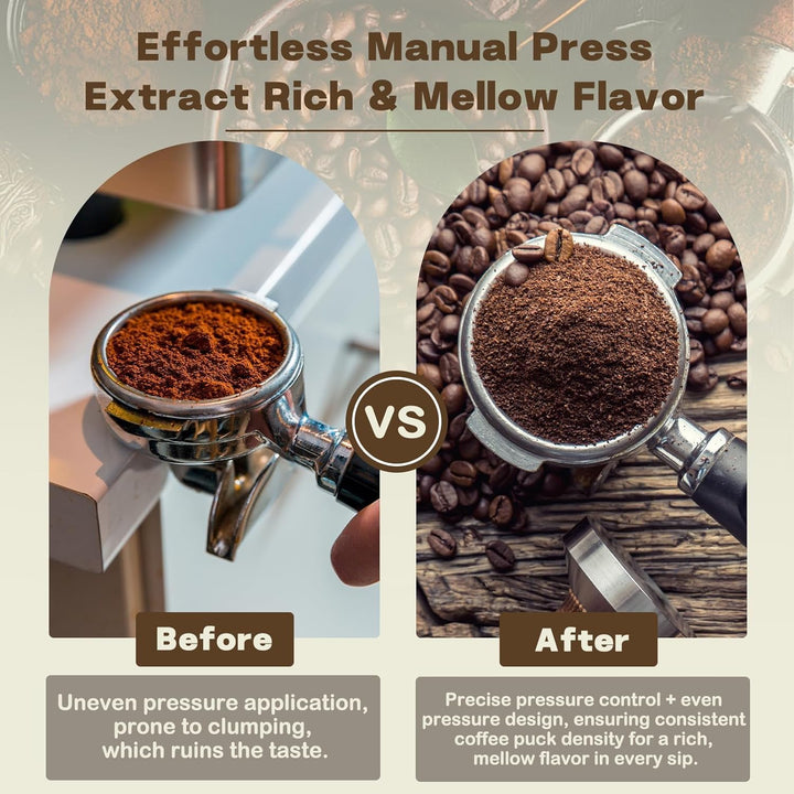 Kaffee Tamper Set 51mm,Espresso Tamper mit Skaleneinstellung, Kaffeerührer Werkzeug,Verteilerwerkzeu