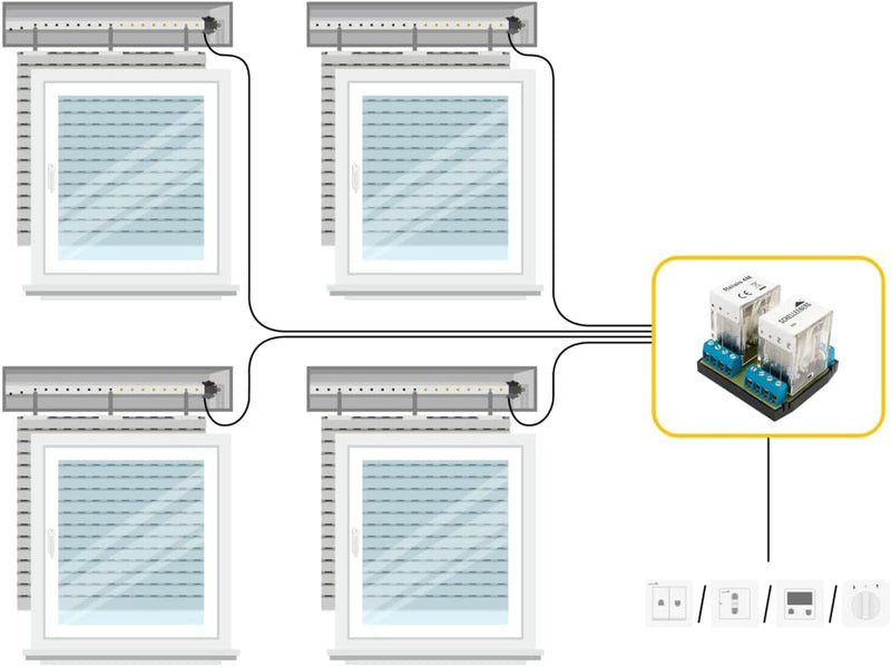 Schellenberg 24200 Rolladen Trennrelais zur gleichzeitigen Steuerung von bis zu 4 Rollladenmotoren ü