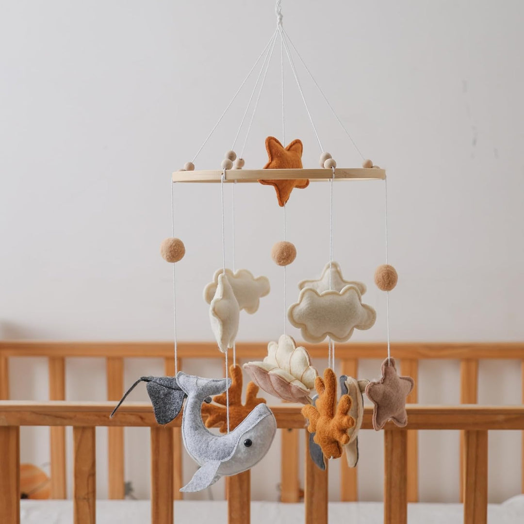 Baby Mobile - Bett Mobile,Filz Meerestiere Bett Mobile Abnehmbare Cartoon Spielzeuge Windspiel Deko