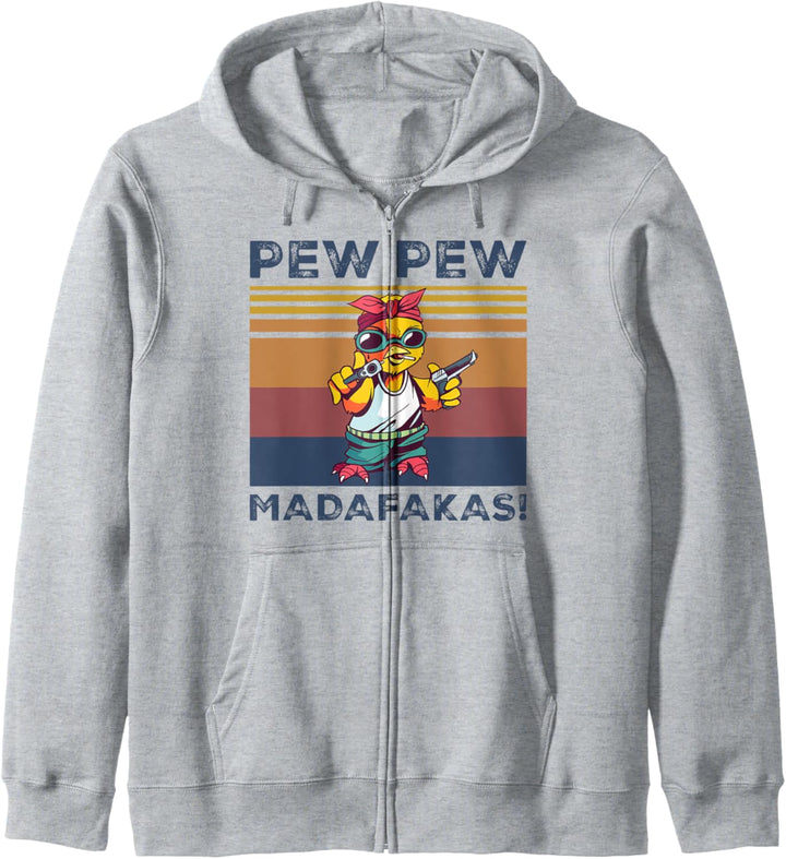 Pew Pew Madafakas Funny Chick Lover Vintage Retro Gift Kapuzenjacke