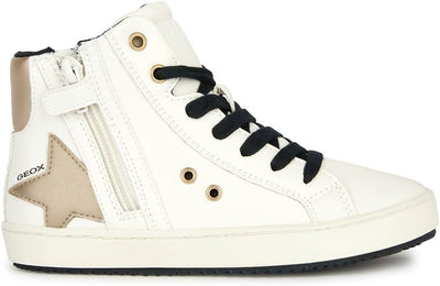 Geox Mädchen J Kalispera Girl A Sneaker 24 EU Lt Ivory Platinum, 24 EU Lt Ivory Platinum