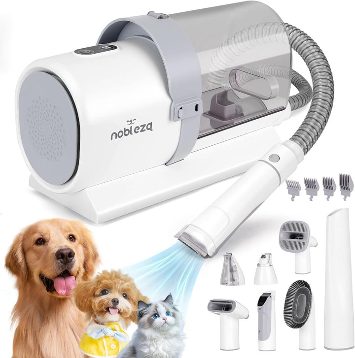 Nobleza Hundeschermaschine mit Staubsauger, Super Saugkraft mit 12000 Pa Saugt 99.99% der Tierhaare,