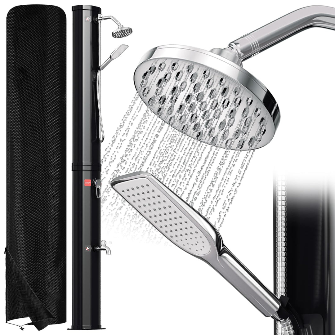 Ansobea Solardusche 40 Liter Solar Gartendusche Inkl Schutzhaube und handbrause, schwenkbarer Duschk