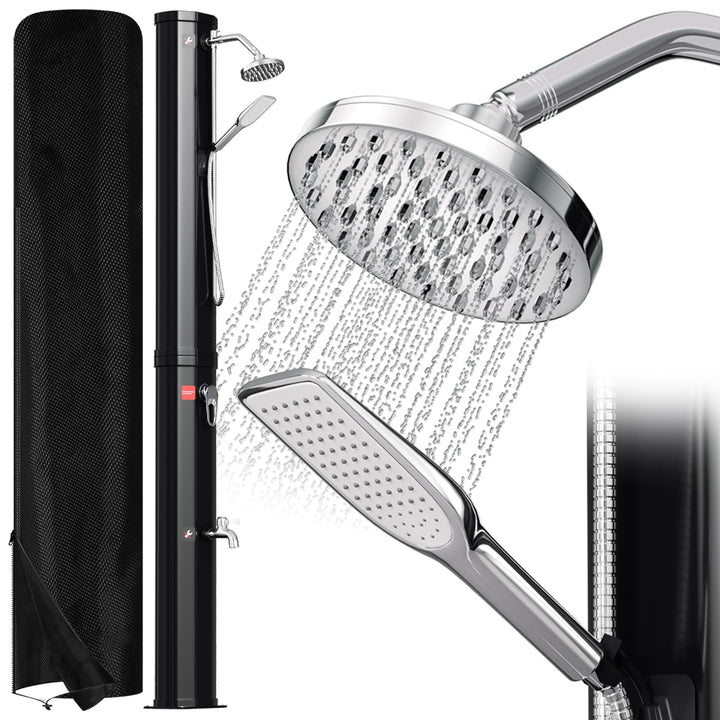 Ansobea Solardusche 40 Liter Solar Gartendusche Inkl Schutzhaube und handbrause, schwenkbarer Duschk