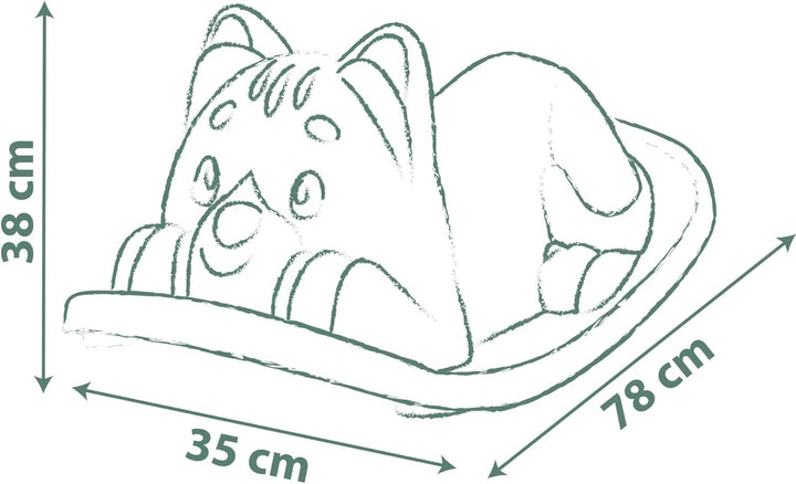 Smoby Life Wippe, Katze, Blau, ergonomische Sitzfläche, Griffe, recyceltes Material, ab 18 Monaten