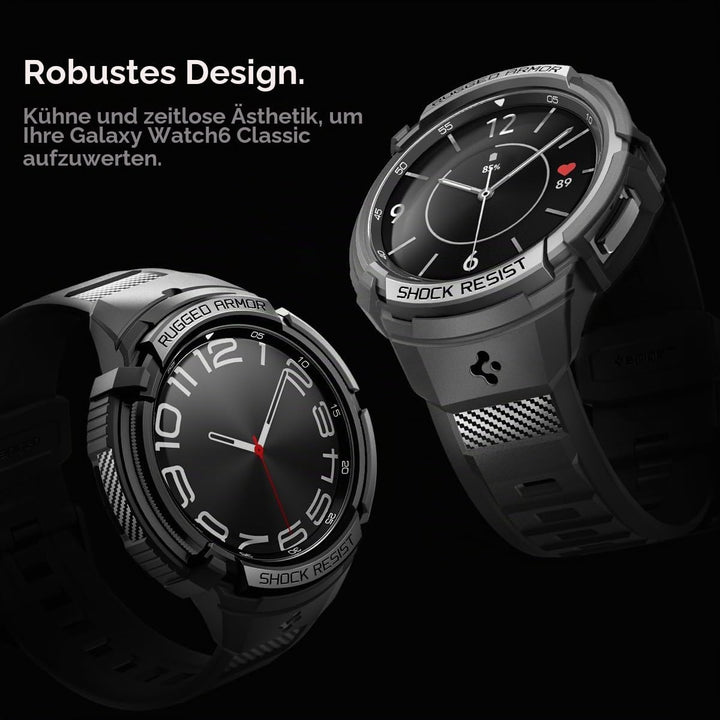 Spigen Rugged Armor Pro Hülle mit Armband Kompatibel mit Samsung Galaxy Watch 6 Classic 47mm 2023 -