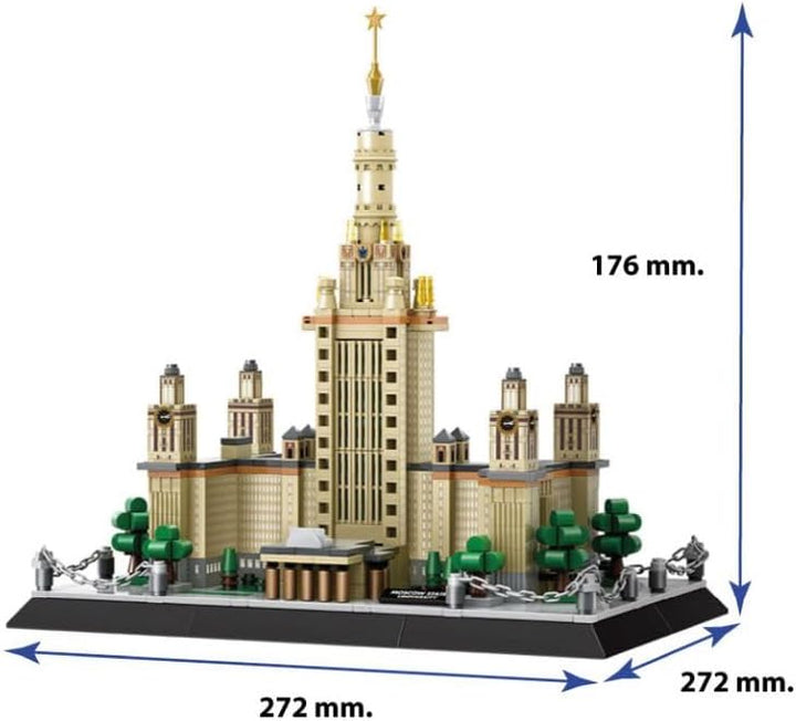 WANGE Architekturmodell zum Zusammenbauen mit Bausteinen. Staatliche Universität Moskau Lomonossow M