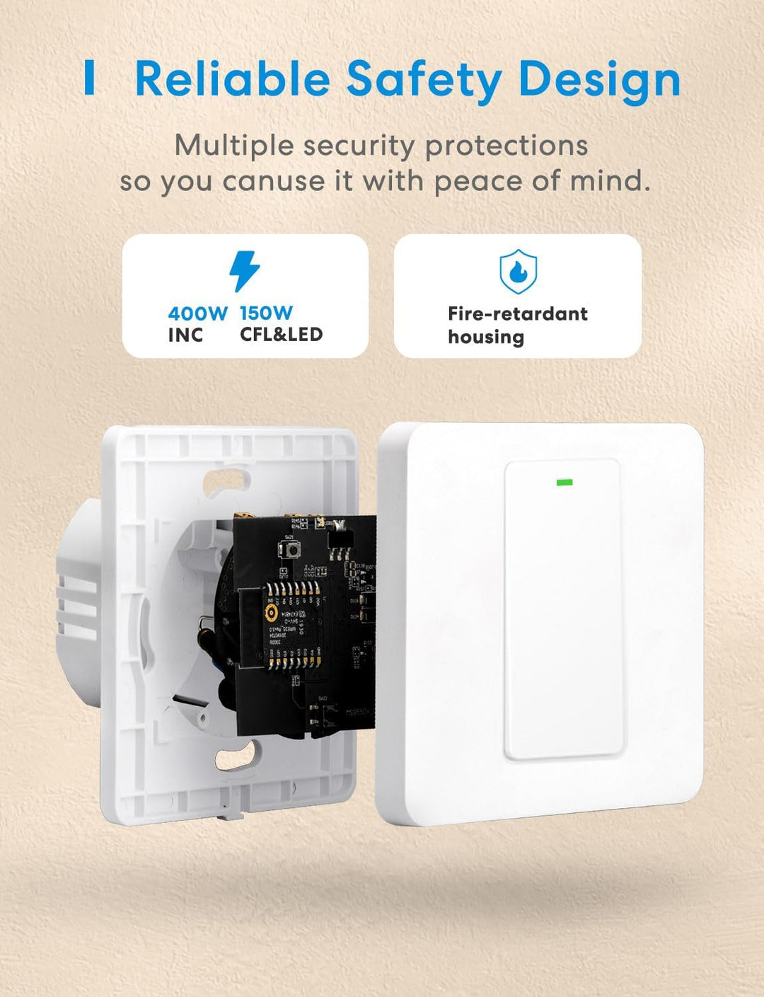 Meross Smart Schalter | Nullleiter Erforderlich | WLAN Wandschalter mit Fernsteuerung & Sprachsteuer