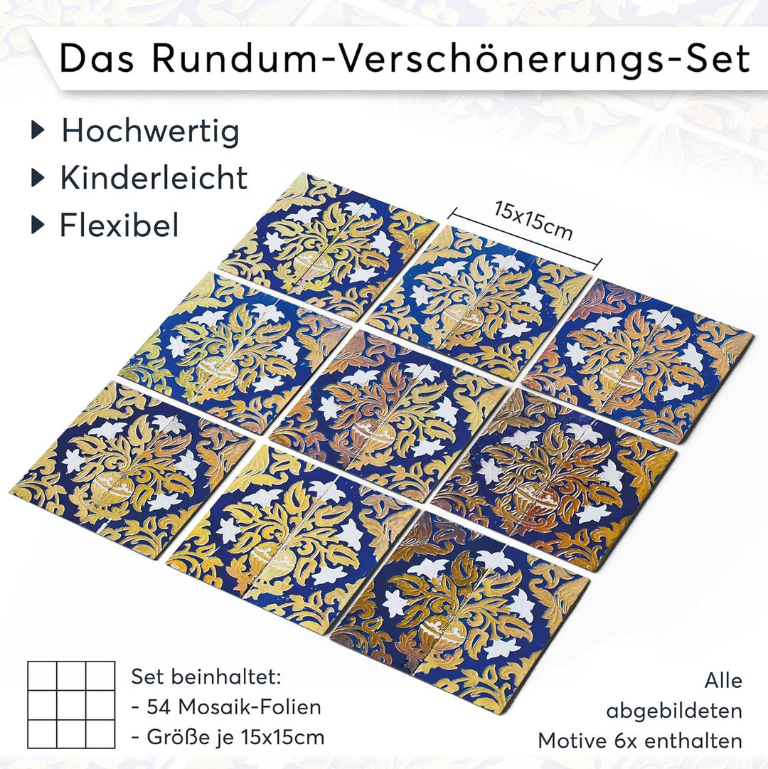 Fliesensticker für - [ Boden Fliesen ] - Aufkleber Folie Sticker für Fliesen Boden - Küche oder Bad