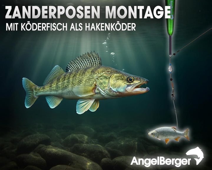 Angel-Berger Steck Angelset Rute Rolle mit Zubehör Angelset Zander