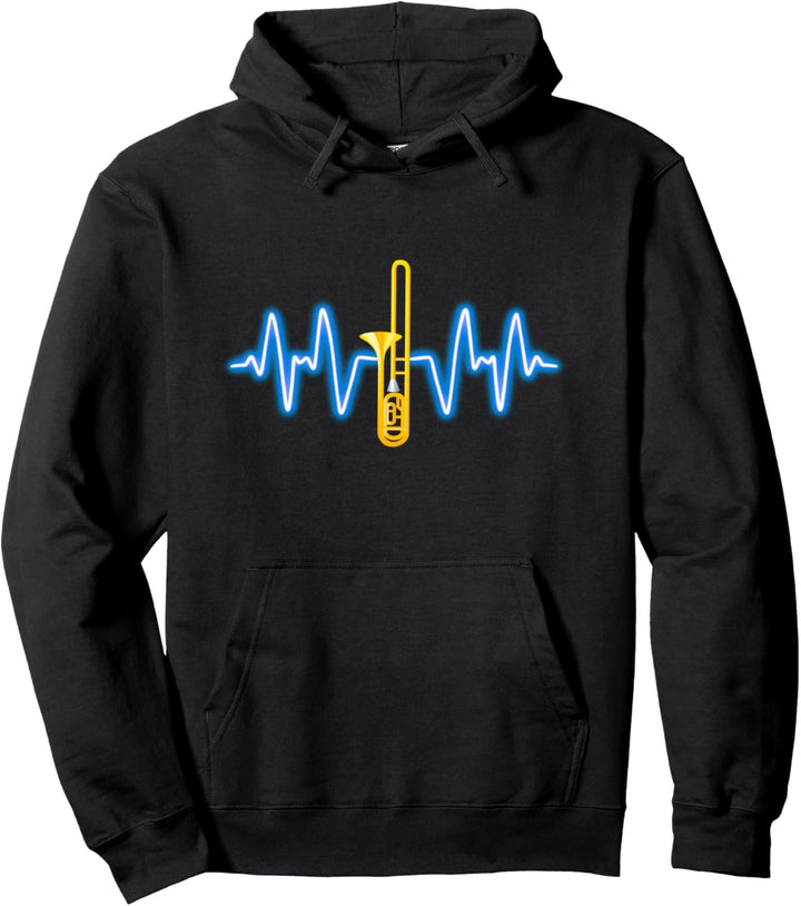 Posaunist Posaunenspieler Herzschlag Posaune Pullover Hoodie