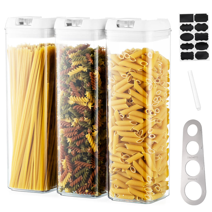 Pastabehälter für Speisekammer Grosser Spaghetti und Nudelbehälter, 3er-Set Durchsichtiges Müsli Auf