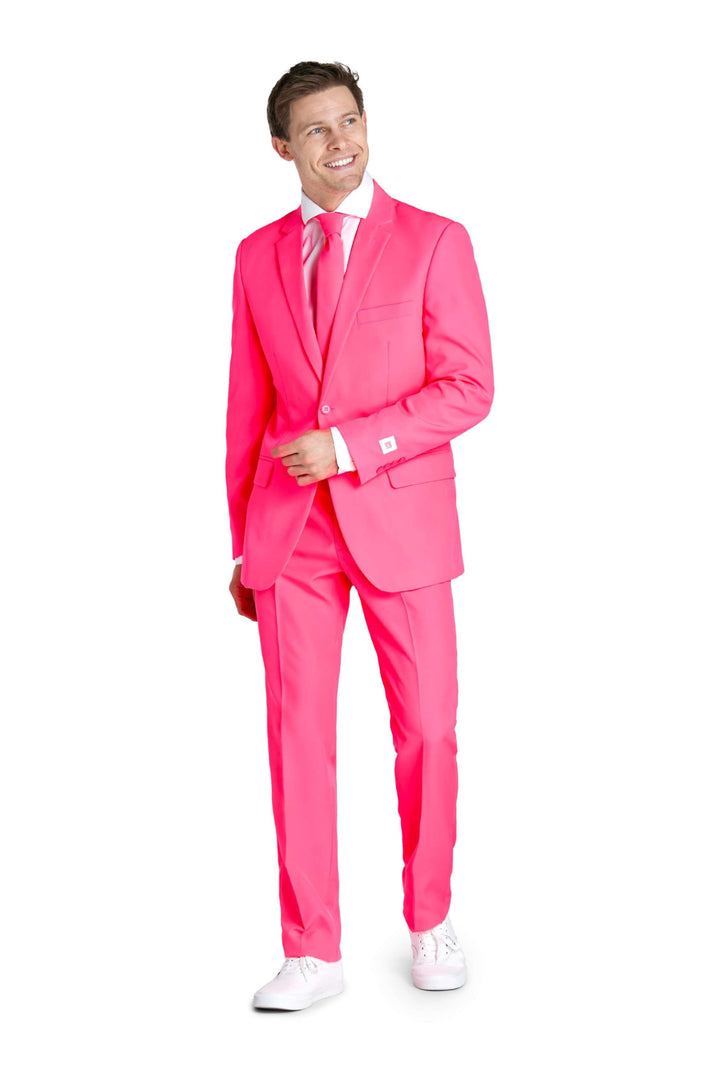 OppoSuits Herren Opposuits Halloween Suit For Men in Creepy And Stylish Print Anzug, Neon Pink Power