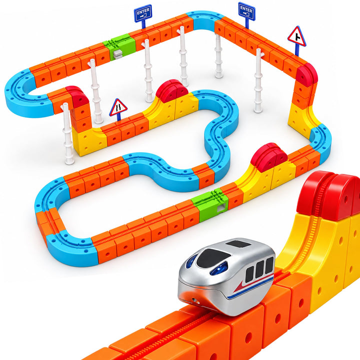 154 Pcs Elektrisches Eisenbahn Set DIY Zugstrecken Spielzeug