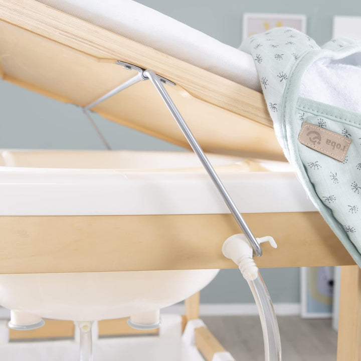 roba Bade Wickel Kombi Baby Pool - Wickeltisch klappbar mit integrierter Badewanne - Mobile Kombinat
