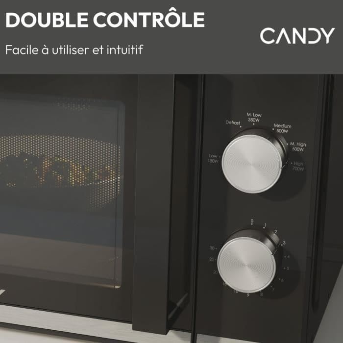 Candy Moderna CMW20TNMB Mikrowelle, 700W, 20 Liter, Auftau-Programm, Gar-Ende-Signal, Kindersicherun